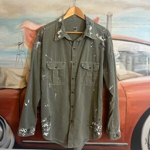 NSF Lewis Oversize Button Up in Paint Fatigue